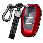 ontto ABS Akıllı Araba Anahtarlık Kapağı Peugeot 301 307 308 Citroen C4L C3 C5 XR Vauxhall Grandland X Anahtar Kutusu Anahtarlık Anahtar Kabuk Anahtar Tutucu Aksesuarları Koruyucu 3 Düğme Kırmızı