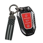 ontto ABS Araba Anahtarı Kılıfı Anahtar Kılıfı Anahtar Kılıfı Koruyucu Kılıf 3 Tuşlu Peugeot 3008 5008 208 308 508 Citroen C1 Picasso DS3 DS5 Amerikan ABD Bayrağı Anahtarlık Kırmızı