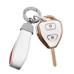 ontto Akıllı araba anahtarı kılıfı anahtar kılıfı Toyota Corolla Camry Reiz RAV4 Crown Avalon Venza Matrix Auris aksesuar TPU koruyucu kılıf kapak anahtarlık anahtar kılıfı 2 tuşlu C gri