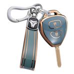 ontto Akıllı araba anahtarı kılıfı anahtar kılıfı Toyota Corolla Camry Reiz RAV4 Crown Avalon Venza Matrix Auris aksesuar TPU koruyucu kılıf kapak anahtarlık anahtar kılıfı 2 tuşlu D gri