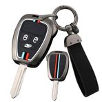 ontto Alaşım Araba Anahtarlık Kapağı Dodge Avenger Kalibre için Fit Jeep Patriot Cherokee Pusula Chrysler Pacifica 300C Akıllı Anahtar kılıfı Anahtarlık Anahtar Kabuk Tutucu Anahtarlık Aksesuarları 3