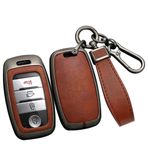 ontto Alaşım Araba Anahtarlık Kapağı Kia Sportage Cerato Optima K2 K3 K4 K5 Rio Picanto K2 Soul Sorento Ski Sedona Akıllı Deri Anahtar Kılıfı Kabuk Anahtarlık Anahtarlık Aksesuarları Siyah-Kahverengi