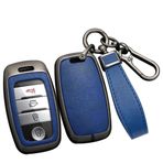 ontto Alaşım Araba Anahtarlık Kapağı Kia Sportage Cerato Optima K2 K3 K4 K5 Rio Picanto K2 Soul Sorento Ski Sedona Akıllı Deri Anahtar Kılıfı Kabuk Anahtarlık Anahtarlık Aksesuarları Siyah-Mavi