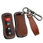 ontto Alaşım Araba Anahtarlık Kapağı Nissan Tiida Sentra X-Trail T30 Altima Frontier Armada Maxima Infiniti QX56 JA60 FX35 Anahtar kılıfı Kabuk Anahtarlık Anahtarlık Aksesuarları Siyah-Kahverengi