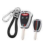 ontto Alaşım araba anahtarlık kapak Fit Chrysler 300 Aspen Dodge Dakota Durango Jeep Grand Cherokee komutanı için akıllı anahtar durumda anahtarlık anahtar kabuk tutucu çanta anahtarlık aksesuarları 3