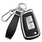 ontto Alaşım araba anahtarlık kapak Fit Nissan Qashqai X-trail Juke Sentra Versa Altima Micra Pulsar Livina 2/3/4 düğmeler Flip deri anahtar kılıfı kabuk anahtarlık anahtarlık aksesuarları gümüş-siyah