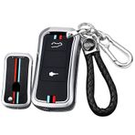 ontto Alaşım Araba anahtarlık kapak Fit Porsche Cayenne GTS Panamera Carrera GT3 Flip Akıllı anahtar durumda anahtarlık Anahtar Kabuk Tutucu çanta anahtarlık tam koruma Aksesuarları 2 düğme Gümüş