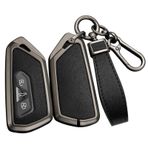 ontto Alaşım araba anahtarlık kapak Fit VW ID.3 ID.4 GTX Golf 8 GTI koltuk Leon MK4 Tarraco Skoda Octavia Enyaq akıllı deri anahtar durumda anahtarlık anahtar kabuk tutucu çanta keychian, Siyah / gün