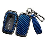 ontto Alaşım araba anahtarlık kapak kılıfı Toyota Yaris Cross Hybrid Corolla RAV4 Prius Auris Highlander 2020-2023 anahtarlık PVC anahtar kabuk tutucu çanta keychian aksesuarları 2/3/4 düğmeler mavi