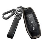 ontto Anahtar kılıfı araba anahtarı kılıfı anahtar kılıfı anahtar kılıfı koruyucu kılıf Ford Focus Mondeo Fiesta Ecosport Kuga Galaxy Explorer Ranger ST S-Max MK3 için uygun aksesuar siyah