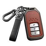 ontto Anahtar kılıfı araba anahtarı kılıfı Cover Honda CRV CR-V Fit Civic Accord HR-V HRV City Odyssey XR-V TPU anahtar kılıfı kapak anahtarlık 2/3/4 tuşlu aksesuar - siyah kahverengi