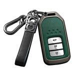 ontto Anahtar kılıfı araba anahtarı kılıfı Cover Honda CRV CR-V Fit Civic Accord HR-V HRV City Odyssey XR-V TPU anahtar kılıfı kapak anahtarlık 2/3/4 tuşlu aksesuar - siyah yeşil