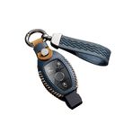 ontto Anahtar kılıfı araba anahtarı kılıfı Mercedes Benz A B C E CLA CLS GLA GLE GLK GT M R MB GL GT SLK sınıfı Viano AMG C350 W212 W176 deri anahtar kılıfı anahtarlık 3 tuşlu mavi
