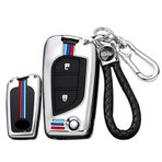 ontto Anahtar kılıfı araba anahtarı kılıfı Toyota Auris Corolla Aygo Yaris Highlander Camry RAV4 metal silikon katlanır anahtar koruyucu kılıf anahtarlık araba aksesuarı 2 tuş gümüş