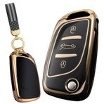 ontto Anahtar kılıfı araç anahtarı kılıfı gövde kapak koruyucu kılıf kase kılıf anahtarlık TPU Citroen C1 C2 C3 C4 C5 Xsara Pica Peugeot 306 407 807 için DS3 DS4 DS5 DS6-A için siyah