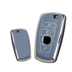 ontto Anahtar kılıfı BMW 520 525 f30 f10 F18 118i 320i 1 serisi 5 serisi 7 serisi X3 X4 M3 M4 M5 E34 E90 E60 E36 araba anahtarı kılıfı TPU silikon anahtar kılıfı koruyucu kılıf anahtarlık gümüş gri