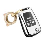 ontto Anahtar kılıfı Chevrolet Cruze Aveo Trax Malibu Captiva Opel Astra J Corsa Insignia Mokka araba anahtarı kılıfı kapak TPU silikon koruyucu kılıf anahtarlık aksesuar A gümüş