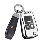 ontto Anahtar kılıfı Chevrolet Cruze Aveo Trax Malibu Captiva Opel Astra J Corsa Insignia Mokka araba anahtarı kılıfı kapak TPU silikon koruyucu kılıf anahtarlık aksesuar-B gümüş