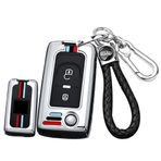 ontto Anahtar kılıfı Citroen C2 C3 C4 C5 C6 C8 Peugeot 107 207 307 307S 308 407 607 için metal araba anahtarı kılıfı anahtarlık koruyucu kılıf anahtar kılıfı aksesuar 2 tuş gümüş