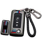 ontto Anahtar kılıfı Citroen C2 C3 C4 C5 C6 C8 Peugeot 107 207 307 307S 308 407 607 için metal araba anahtarı kılıfı anahtarlık koruyucu kılıf anahtar kılıfı aksesuar 2 tuş siyah