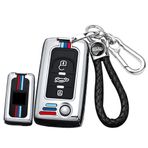 ontto Anahtar kılıfı Citroen C2 C3 C4 C5 C6 C8 Peugeot 107 207 307 307S 308 407 607 için metal araba anahtarı kılıfı anahtarlık koruyucu kılıf anahtar kılıfı aksesuar 3 tuşlu gümüş