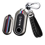 ontto Anahtar kılıfı FIAT 500 Ducato Panda Punto 500L Lancia Musa için Citroen Jumper Peugeot Boxer için Metal Araba Anahtarı Kılıfı Anahtarlık Koruyucu Kılıf Anahtar Kılıfı-A Siyah