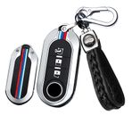 ontto Anahtar kılıfı FIAT 500 Ducato panda Punto 500L Lancia Musa için Citroen jumper Peugeot Boxer Metal Araba Anahtarı Kılıfı Anahtarlık Koruyucu Kılıf Anahtar Kılıfı 3 Tuşlu C Gümüş
