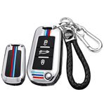 ontto Anahtar kılıfı Peugeot 208 3008 308 508 408 2008 307 4008 Citroen C4 C3 C6 Cactus C8 Opel Corsa metal araba anahtarı kılıfı anahtarlık koruyucu kılıf anahtar kılıfı anahtar kılıfı - B gümüş