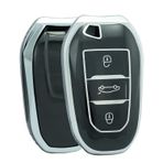 ontto Anahtar kılıfı Peugeot 208 308 3008 2008 408 Opel Grandland X Astra Mokka Corsa Insignia 3 tuşlu TPU araba anahtarı kılıfı anahtar koruması anahtar kutusu aksesuar - siyah