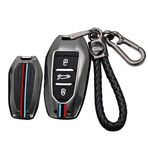 ontto Anahtar kılıfı Peugeot 308 408 508 2008 3008 4008 5008 Citroen C4 C6 C3-XR Picasso Grand DS5 Opel metal araba anahtarı kılıfı anahtarlık koruyucu kılıf anahtar kılıfı A siyah