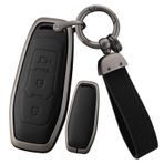 ontto Anahtar kılıfı uzaktan kumanda Cover Etui Ford Focus 4 ST Mondeo 5 MK5 Mustang F-150 Explorer Edge Fiesta Kuga MK3 4 araba anahtarı kılıfı anahtarlık araba aksesuarı 3 tuşlu A siyah