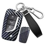 ontto Araba anahtar kapağı fit Toyota Avalon Camry Corolla Fortuner Highlander Levin RAV4 LE Sequoia Sienna Tacoma Tundra Yaris Flip Key case kabuk kutusu anahtarlık anahtarlık aksesuarları, C-Siyah