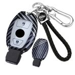 ontto Araba Anahtarı Kapağı Mercedes Benz CLA GLC GLA GLK W203 W210 W211 W204 W176 A B C R Sınıfı AMG Uzaktan Anahtar Kutusu Anahtarlık Anahtarlık Aksesuarları 2 düğme, A-Siyah Beyaz, 2