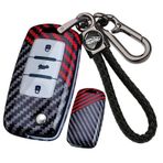 ontto Araba Anahtarı Kapağı VW POLO Tiguan Passat B5 B6 B7 Golf EOS Scirocco Jetta MK6 Octavia Uzaktan Anahtar durumda Kabuk Kutusu anahtarlık anahtarlık Aksesuarları 3 düğmeler, A-Siyah Kırmızı, 3