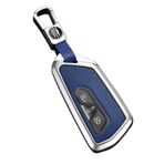 ontto Araba anahtarı kılıfı, anahtar kılıfı, anahtar kılıfı, VW Golf 8 GTE Passat B9 ID.3 ID.4 ID.5 GTX için uygun, Skoda Superb 4 Enyaq 2022-2025 için anahtarlık, aksesuar, gümüş, mavi