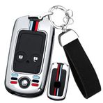 ontto Araba Anahtarı Kılıfı Anahtar Kılıfı Honda Civic Fit Accord CRV HRV Jazz Odyssey Acura TL TSX ZDX RSX CRZ için Metal Koruyucu Kılıf Aksesuar Anahtar Kılıfı Anahtarlık 2 Tuş Gümüş