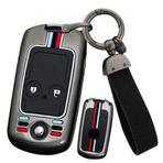 ontto Araba anahtarı kılıfı anahtar kılıfı Honda Civic Fit Accord CRV HRV Jazz Odyssey Acura TL TSX ZDX RSX CRZ için metal koruyucu kılıf aksesuar anahtar kılıfı anahtarlık 2 tuşlu siyah