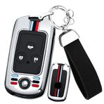 ontto Araba Anahtarı Kılıfı Anahtar Kılıfı Honda Civic Fit Accord CRV HRV Jazz Odyssey Acura TL TSX ZDX RSX CRZ için Metal Koruyucu Kılıf Aksesuar Anahtar Kılıfı Anahtarlık 3 Tuş Gümüş