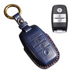 ontto Araba anahtarı kılıfı anahtar kılıfı Kia Rio Rio Sportage Ceed Cerato Sorento K3 K4 K5 Optima Picanto Forte uzaktan kumanda anahtarlık deri anahtar kılıfı koruyucu kılıf aksesuar mavi