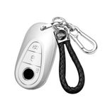 ontto Araba anahtarı kılıfı, anahtar kılıfı, Mercedes Benz Sınıfı C S W206 W223 GLC X254 EQS V297 EQE V295 S300 S350 S400 C200 TPU koruyucu kılıf anahtarlık anahtar kılıfı 3 tuşlu beyaz