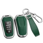 ontto Araba anahtarı kılıfı anahtar kılıfı Peugeot 3008 5008 208 308 508 307 Citroen C1 C3 C4 C5 Picasso DS3 DS5 Kaktüs için uygundur Anahtar gövdesi Anahtarlık 3 Tuş Gümüş Yeşil