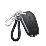 ontto Araba anahtarı kılıfı anahtarlık anahtar kılıfı metal deri koruyucu kılıf anahtar gövdesi Peugeot 208 308 408 508 2008 3008 5008 Citroen C3 C4 C5 DS3 DS5 için uygun aksesuar 3 tuşlu siyah