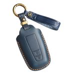 ontto Araba anahtarı kılıfı anahtarlık Toyota Prius Camry Corolla C-HR RAV4 Prado Izoa Levin Avalon için uygun koruyucu kılıf anahtar kılıfı gerçek deri anahtar kılıfı aksesuar 2 tuşlu, 2 tuş mavi
