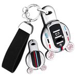 ontto Araba anahtarı kılıfı, BMW İçin uygun Mini Cooper One S D F54 F55 F56 F57 F60 R57 R58 R59 R60 Cabrio metal koruyucu kılıf anahtar kılıfı aksesuar anahtar kılıfı anahtarlık 3 tuşlu pembe