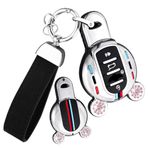 ontto Araba anahtarı kılıfı, BMW İçin uygun Mini Cooper One S D F54 F55 F56 F57 F60 R57 R58 R59 R60 Cabrio metal koruyucu kılıf anahtar kılıfı aksesuar, anahtar kılıfı, anahtarlık, 4 tuşlu pembe