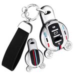 ontto Araba anahtarı kılıfı BMW Mini Cooper One S D F54 F55 F56 F57 F60 R57 R58 R59 R60 Cabrio için uygun Metal koruyucu kılıf anahtar kılıfı aksesuar anahtar kılıfı anahtarlık 4 tuş gümüş