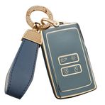 ontto Araba anahtarı kılıfı Cover Renault Clio Austral Megane Koleos Kadjar Talisman Captur Espace Dacia Duster 4 tuşlu anahtar kılıfı TPU anahtar kılıfı aksesuar J gri anahtarlık
