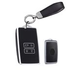 ontto Araba anahtarı kılıfı Cover Renault Clio Austral Megane Koleos Kadjar Talisman Captur Espace Dacia Duster için uygun anahtar kılıfı TPU anahtar kılıfı aksesuar-Y- siyah anahtarlık ile