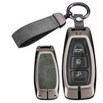 ontto Araba anahtarı kılıfı, Ford Fiesta IV Focus III Galaxy Fusion Mondeo B-Max C-Max S-Max Kuga ST Line Ecosport Puma anahtar muhafazası aksesuarı koruyucu kılıf, Tip A Gri, Typ A Grau