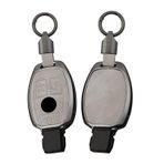 ontto Araba anahtarı kılıfı gövde anahtar kılıfı anahtarlık deri koruyucu kılıf Mercedes A B C E S CLK AMG MB Class C350 W204 W211 W212 W209 için uygun aksesuar anahtar kılıfı-3 tuşlu gri